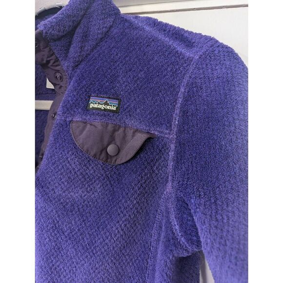 Patagonia Girls' Re-Tool Snap-T® Pullover size large purple fleece - Picture 2 of 7